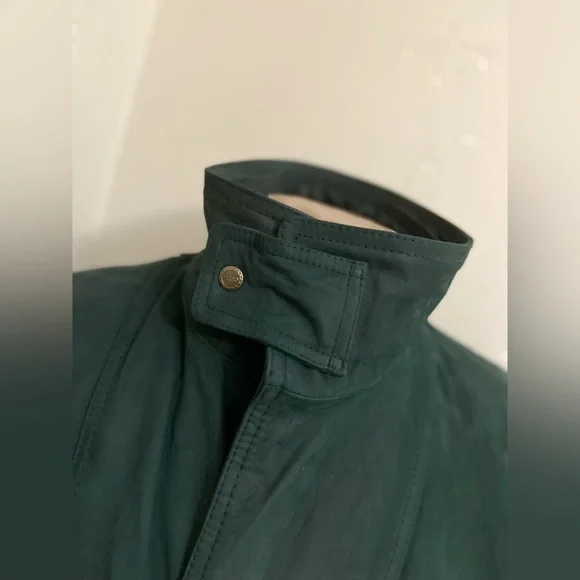 Fluid Internationale~Men’s~Vtg.~Dark Green~Genuine Leather~Bomber Jacket~Size XL - Picture 11 of 16